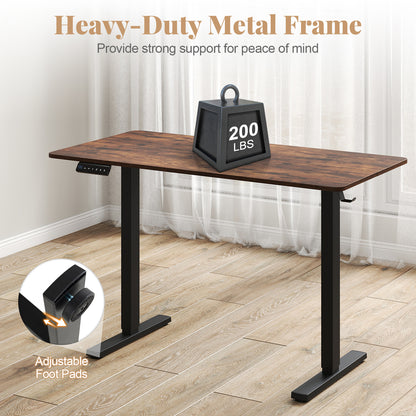 48 Inch x 24 Inch Electric Standing Desk, 3 Memory Settings, Rustic Brown Standing Desks at Gallery Canada