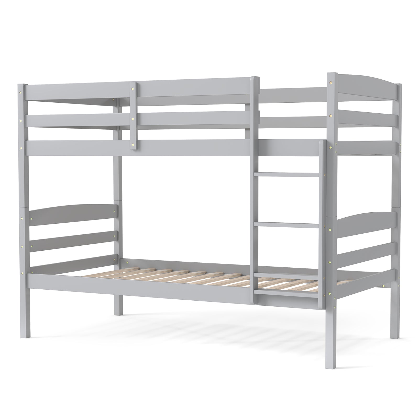 Solid Wood Twin Over Twin Bunk Bed Frame, Gray Bunk Bed Frame at Gallery Canada