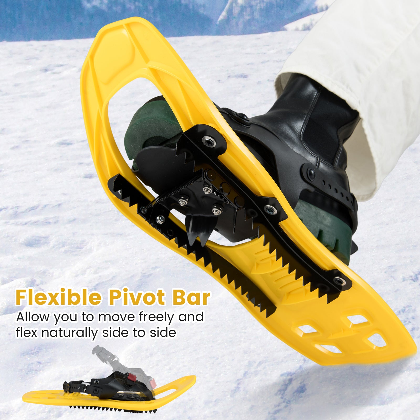 17” Kids Snowshoes with Telescoping Trekking Poles, Yellow Winter Sports & Activities at Gallery Canada
