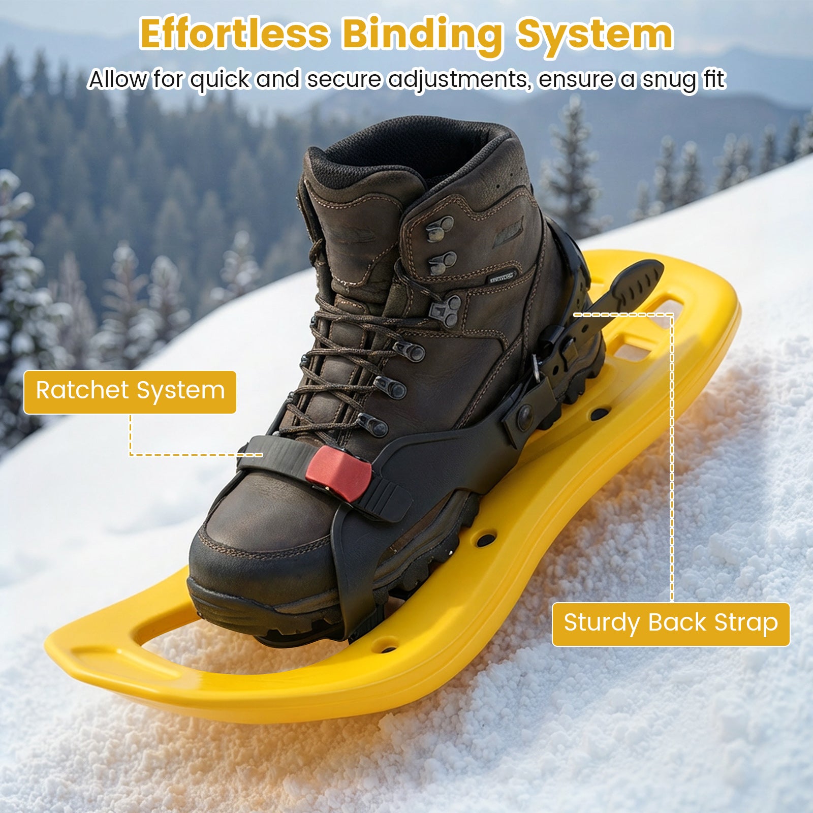 17” Kids Snowshoes with Telescoping Trekking Poles, Yellow Winter Sports & Activities at Gallery Canada