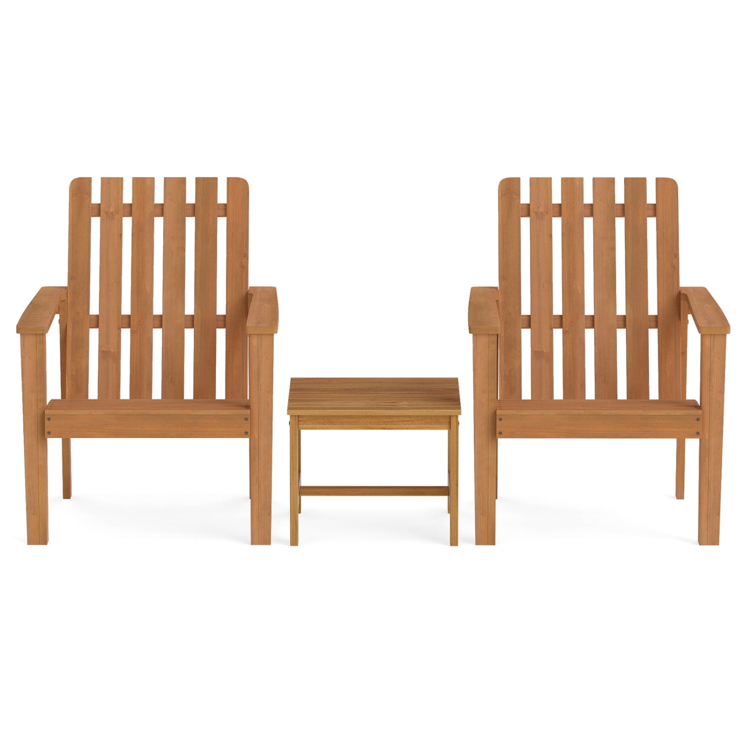 17” Square Patio Acacia Wood Side Table with Slatted Tabletop-Set of 1 End & Side Tables at Gallery Canada