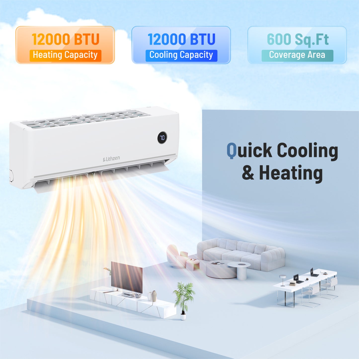 18000 BTU 18.1 SEER2 Mini Split AC, 208/230V, Alexa Compatible Mini Split Air Conditioners at Gallery Canada