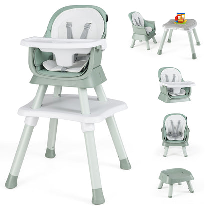 6-In-1 Convertible High Chair, Adjustable Removable Tray, Green High Chairs at Gallery Canada