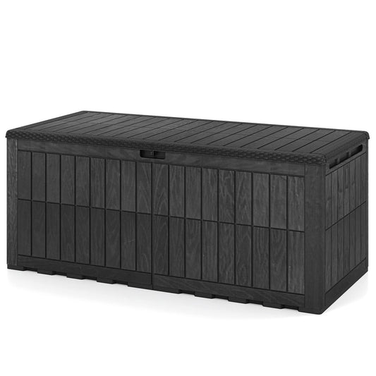 180 Gal Outdoor Deck Box, Lockable Storage Bin, Black Sheds & Outdoor Storage Black at Gallery Canada