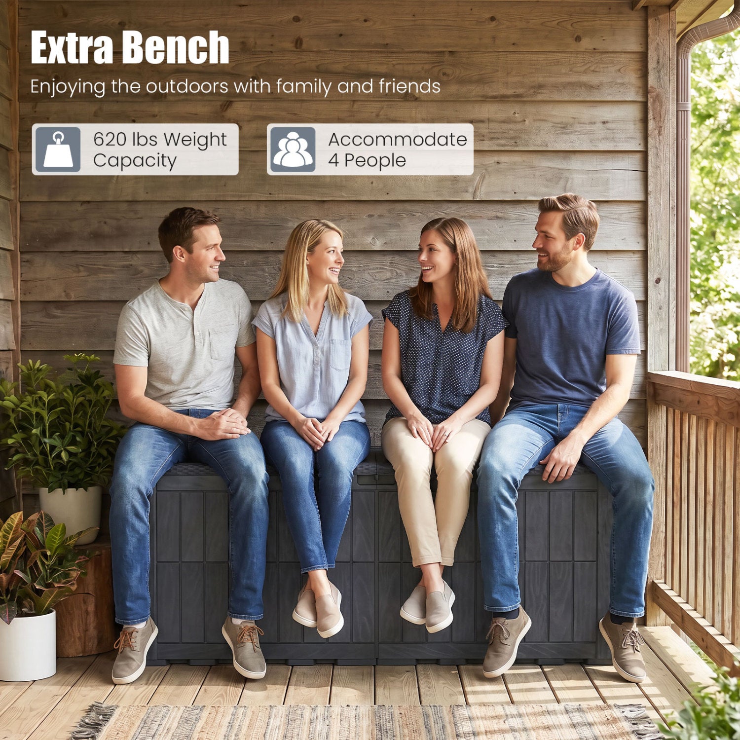 180 Gal Outdoor Deck Box, Lockable Storage Bin, Gray Sheds & Outdoor Storage at Gallery Canada