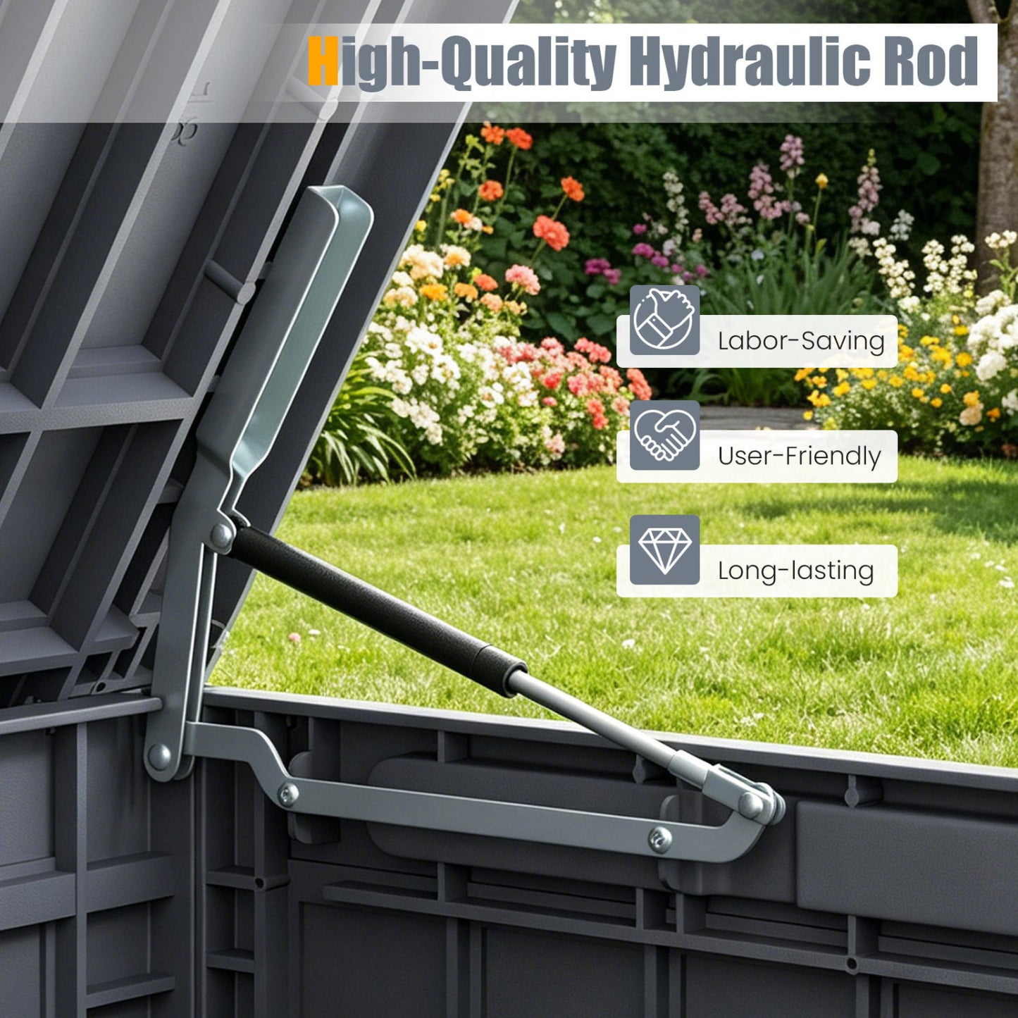 180 Gal Outdoor Deck Box, Lockable Storage Bin, Gray Sheds & Outdoor Storage at Gallery Canada