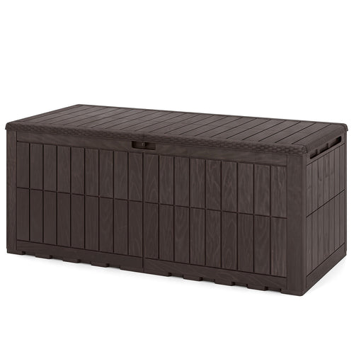 180 Gal Outdoor Deck Box Lockable Storage Bin, Brown