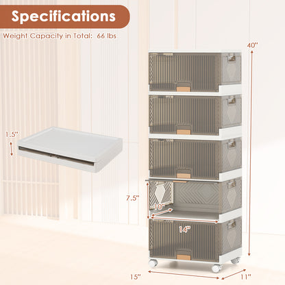 3/4/5/6-Cube Stackable Storage Bins, Detachable Wheels, 5 Cube, White Shoe Racks & Storage Benches at Gallery Canada