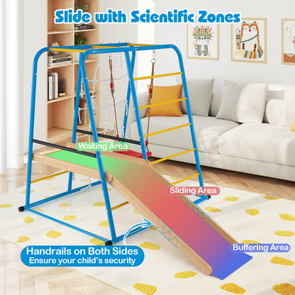 6-In-1 Indoor Jungle Gym With Slide, For Kids 3+ Years, Blue Climbers & Slides at Gallery Canada