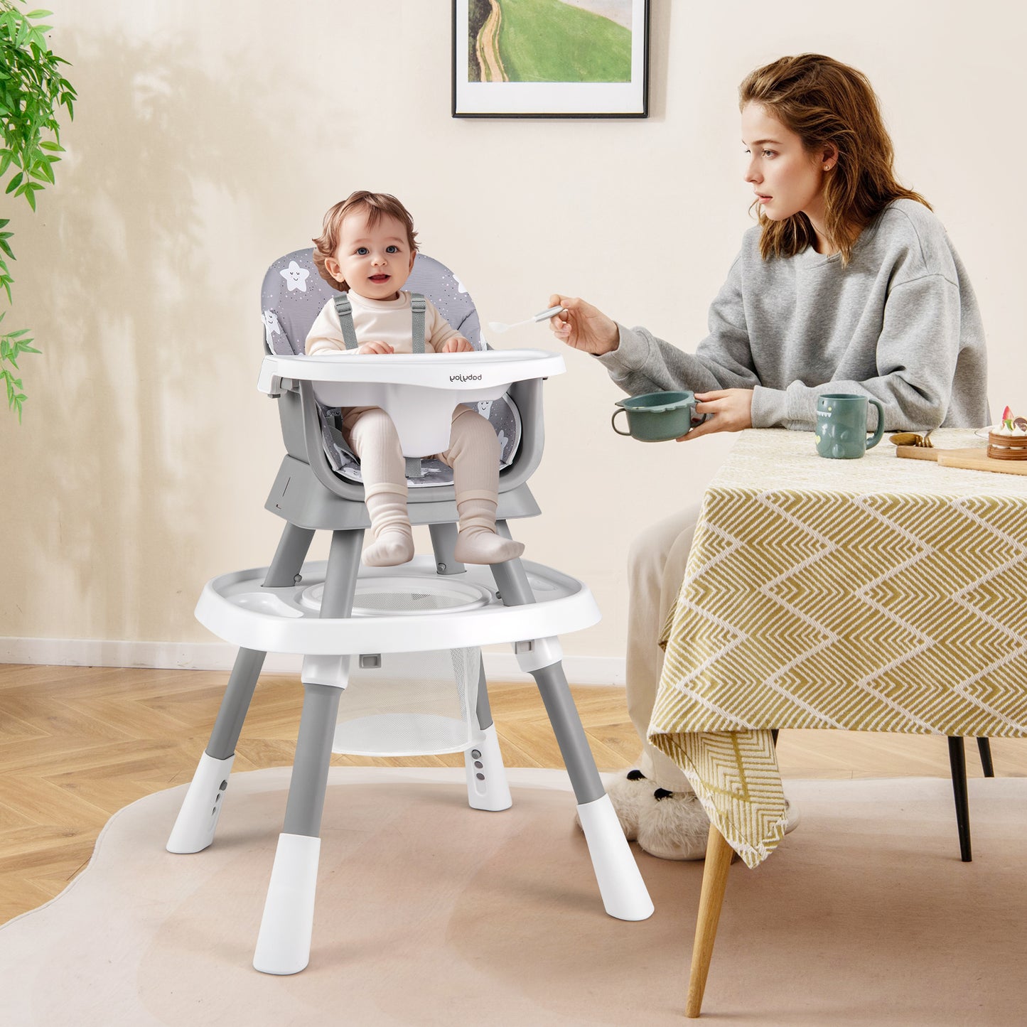 16-in-1 Baby High Chair, Activity Center, Booster Seat, Grey High Chairs at Gallery Canada