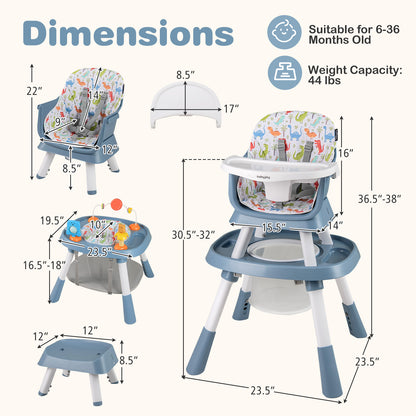 16-in-1 Baby High Chair, Activity Center, Booster Seat, Celadon Green High Chairs at Gallery Canada