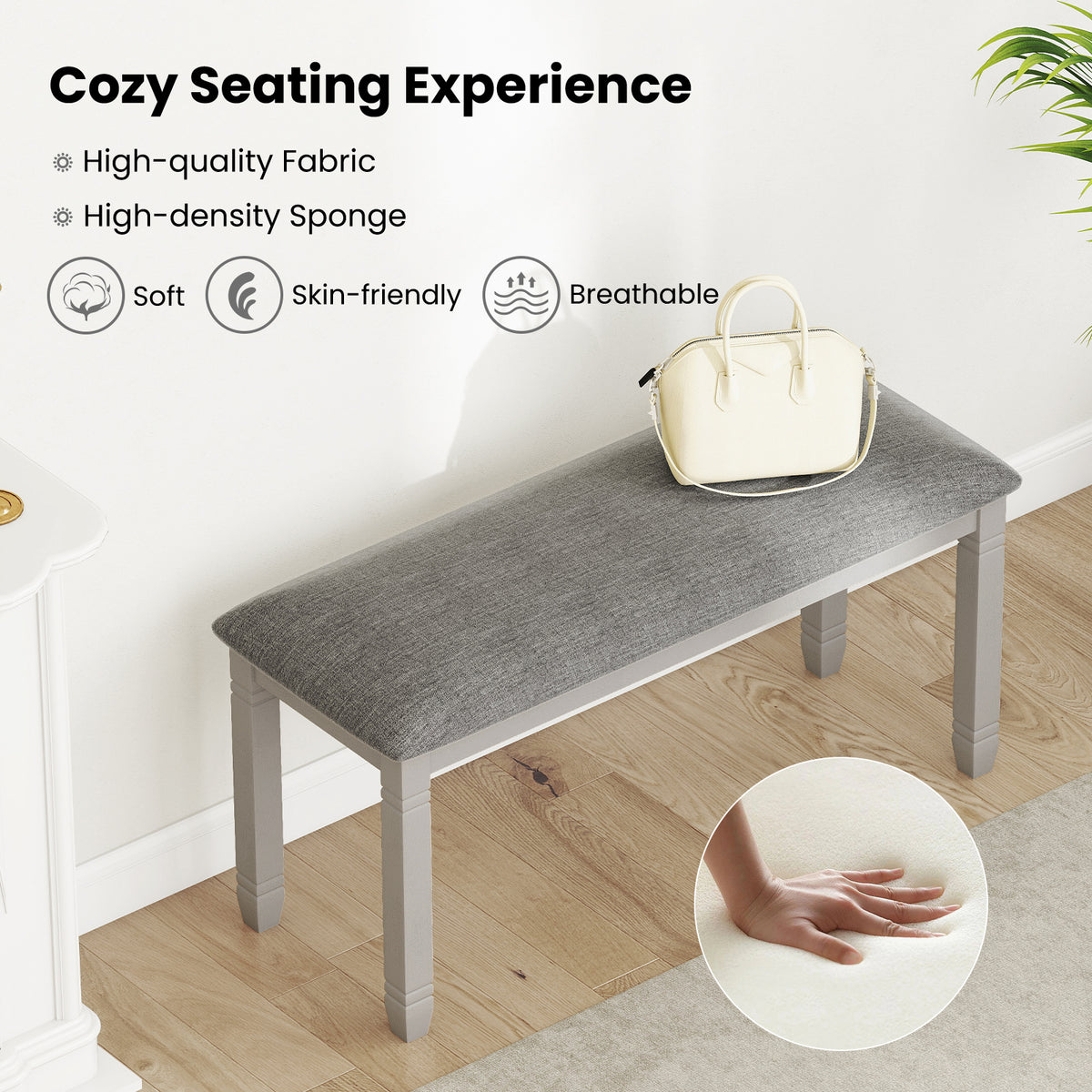 Upholstered Bedroom Bench, Gray Shoe Racks & Storage Benches at Gallery Canada