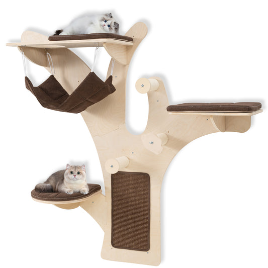 Wall Mounted Cat Tower Shelves, Brown Cat Trees Condos & Scratchers Brown at Gallery Canada