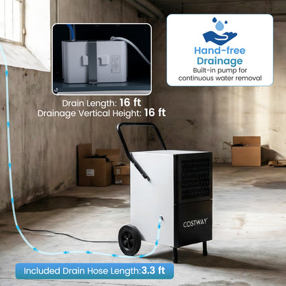 189 Pints Commercial Dehumidifier with Built-in Water Pump, Black Dehumidifiers at Gallery Canada