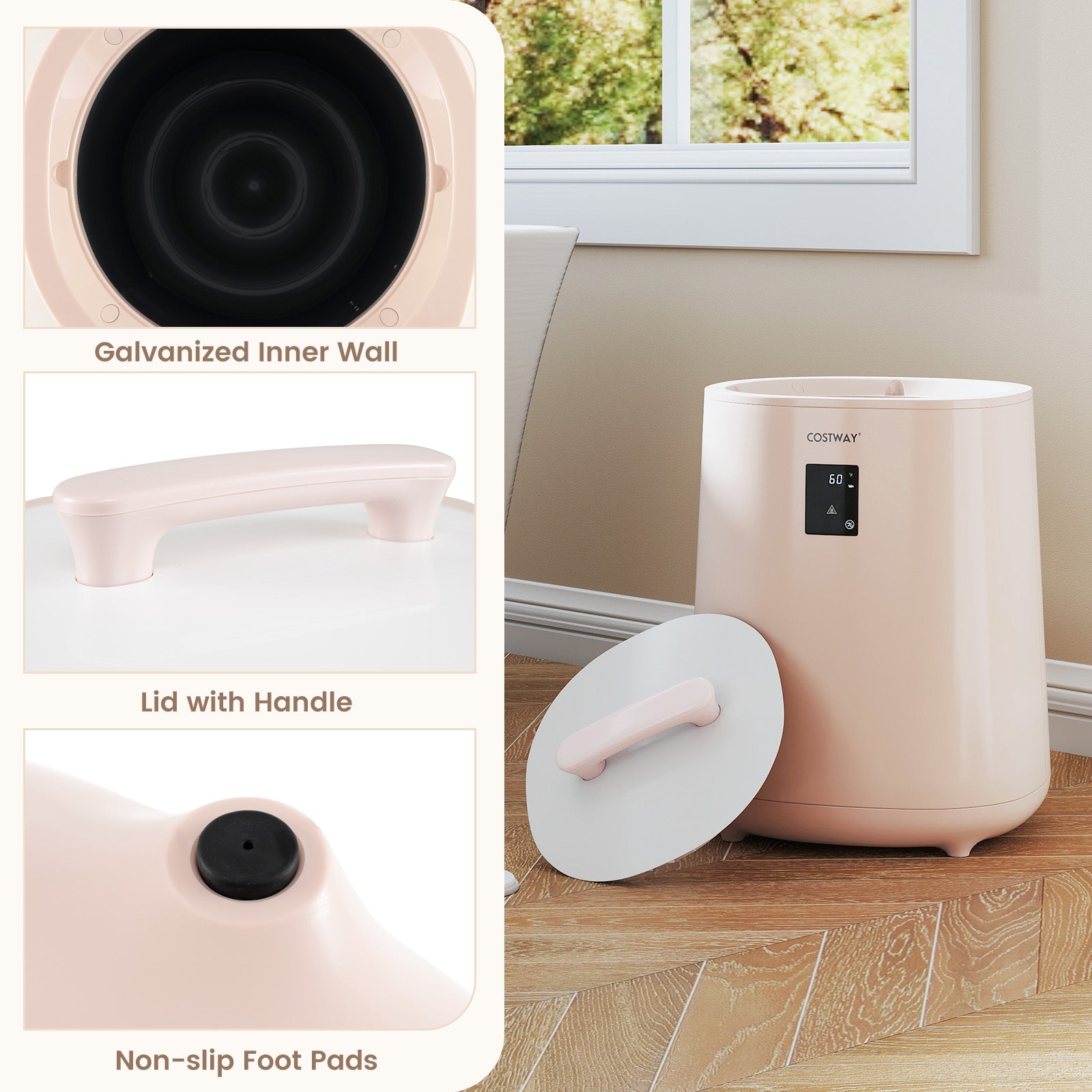 18L Large Towel Warmer, LED Display, Auto Shut Off, Pink Dryers at Gallery Canada
