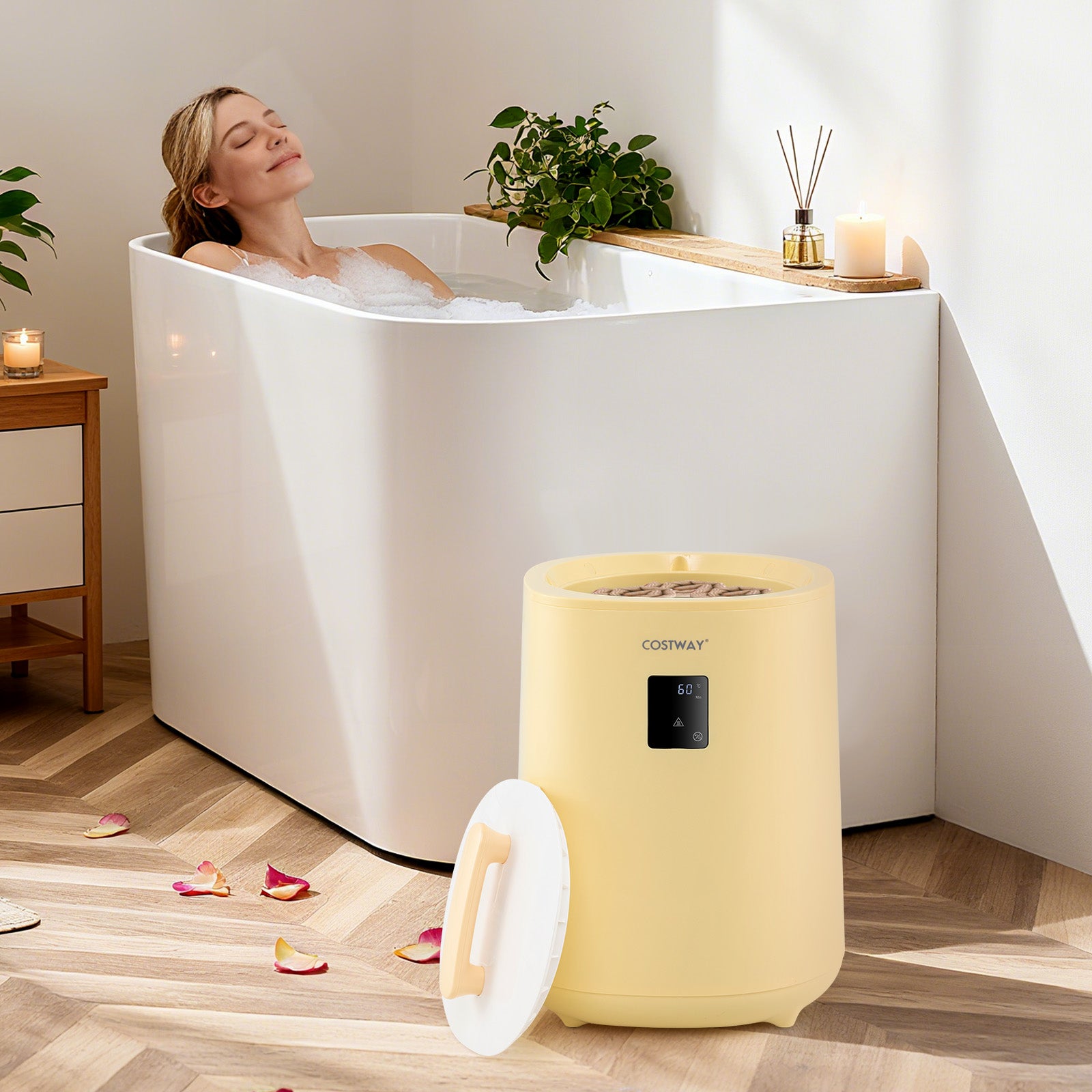 18L Large Towel Warmer, LED Display, Auto Shut Off, Yellow Dryers at Gallery Canada