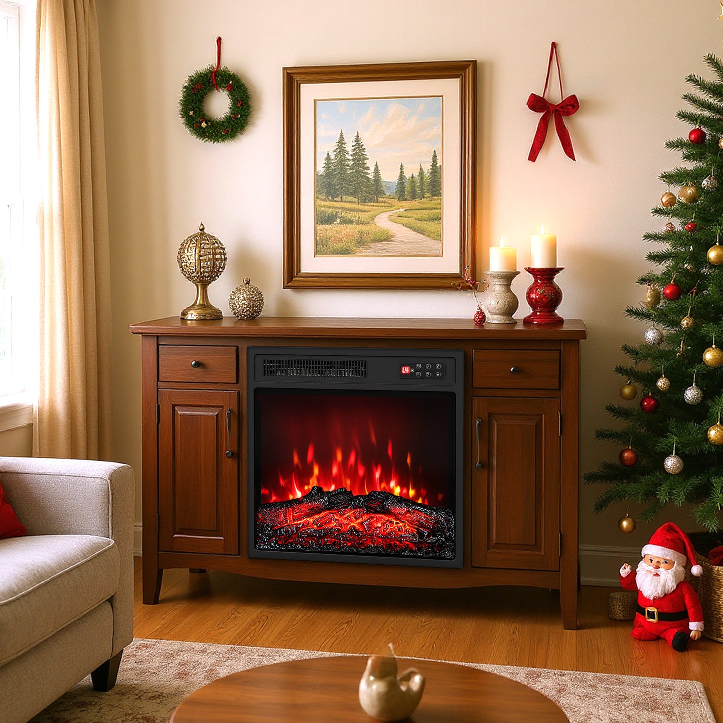 18 Inch Electric Fireplace Insert, Remote Control, 7 Flame, Colors Fireplaces at Gallery Canada