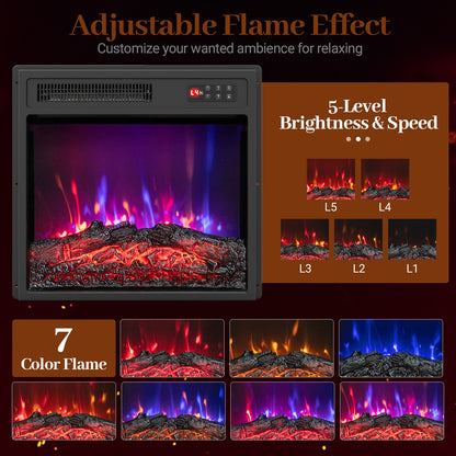 18 Inch Electric Fireplace Insert, Remote Control, 7 Flame, Colors Fireplaces at Gallery Canada