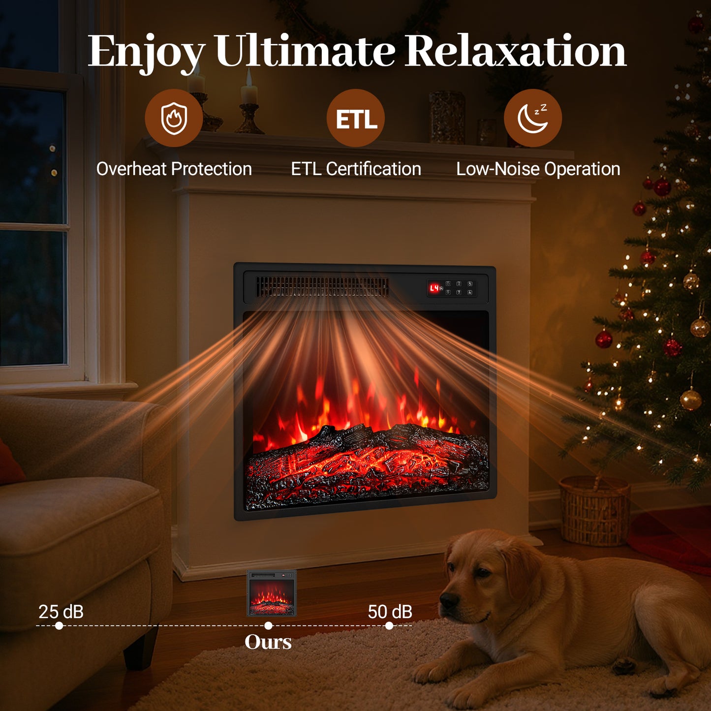 18 Inch Electric Fireplace Insert, Remote Control, 7 Flame, Colors Fireplaces at Gallery Canada