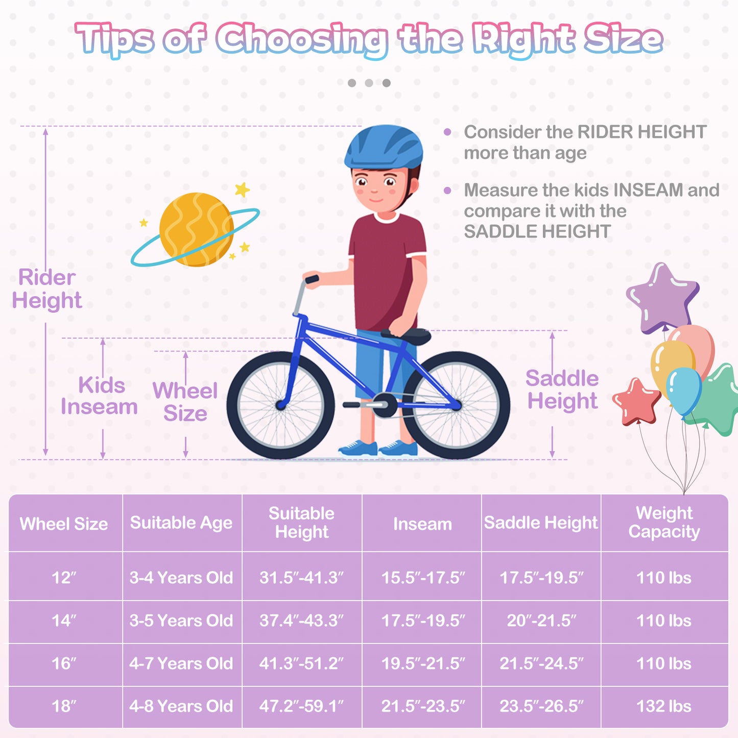 18-Inch Kids Bike, Adjustable With Basket, Princess Of The Sea, Purple Kids Bike at Gallery Canada