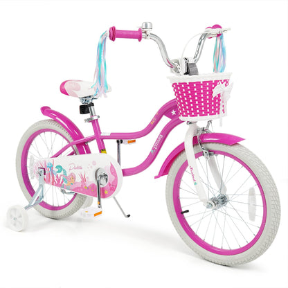 18-Inch Kids Bike, Adjustable, With Basket And Streamers, Rose Red Kids Bike Rose Red at Gallery Canada