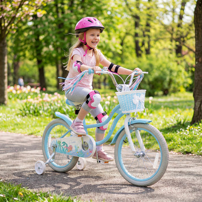 18 Inch Kids Bike, Adjustable With Basket, Streamers, Ages 4-8, Blue Kids Bike at Gallery Canada