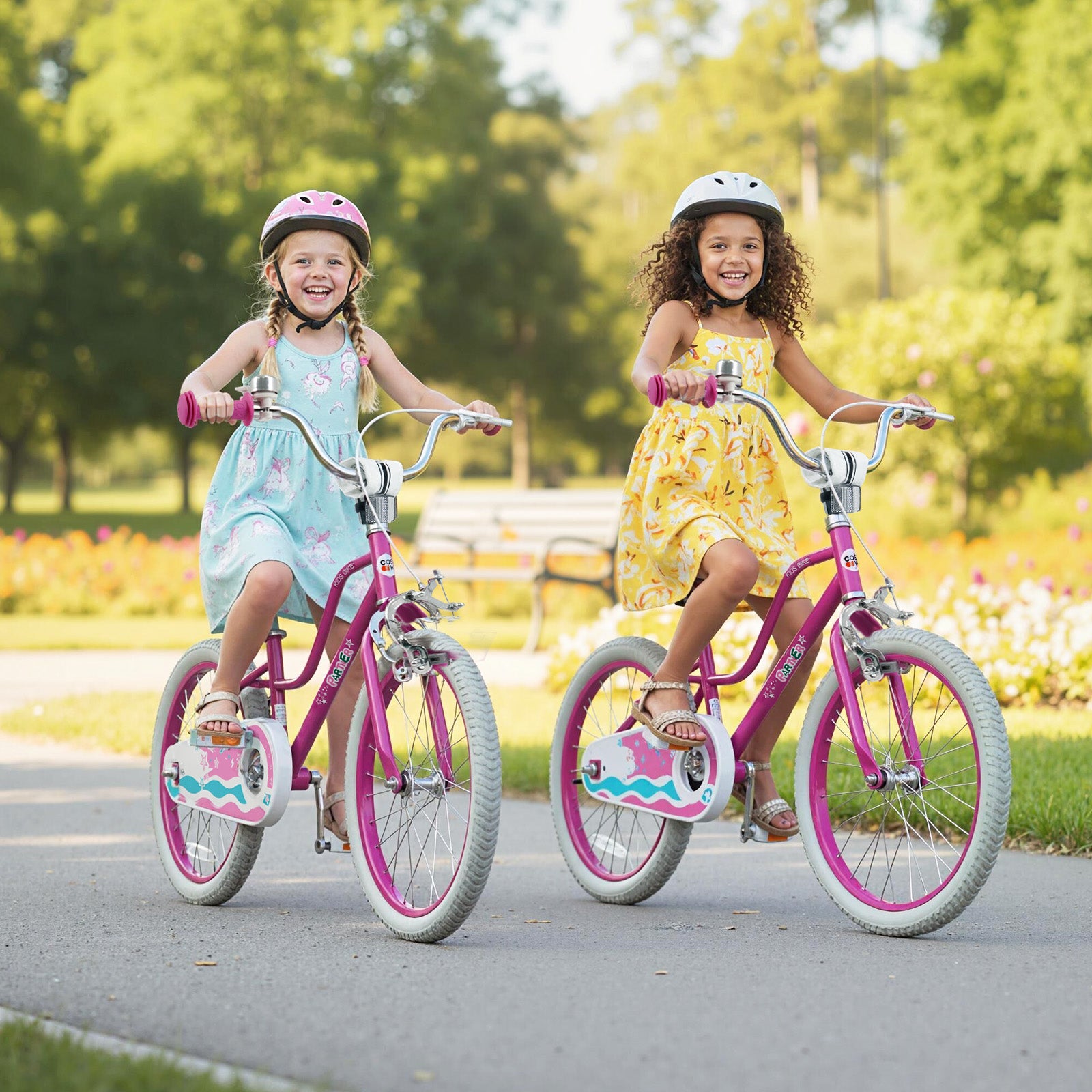 18 Inch Kids Bike, Adjustable Handlebar, Aged 3-8 Years, Pink Kids Bike at Gallery Canada