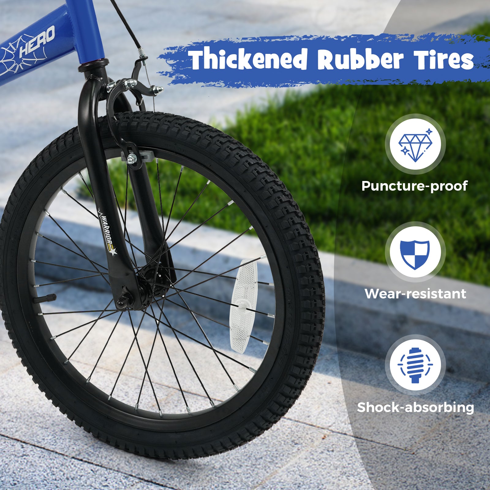 18-Inch Kids Bike, Removable Training Wheels, Navy Kids Bike at Gallery Canada