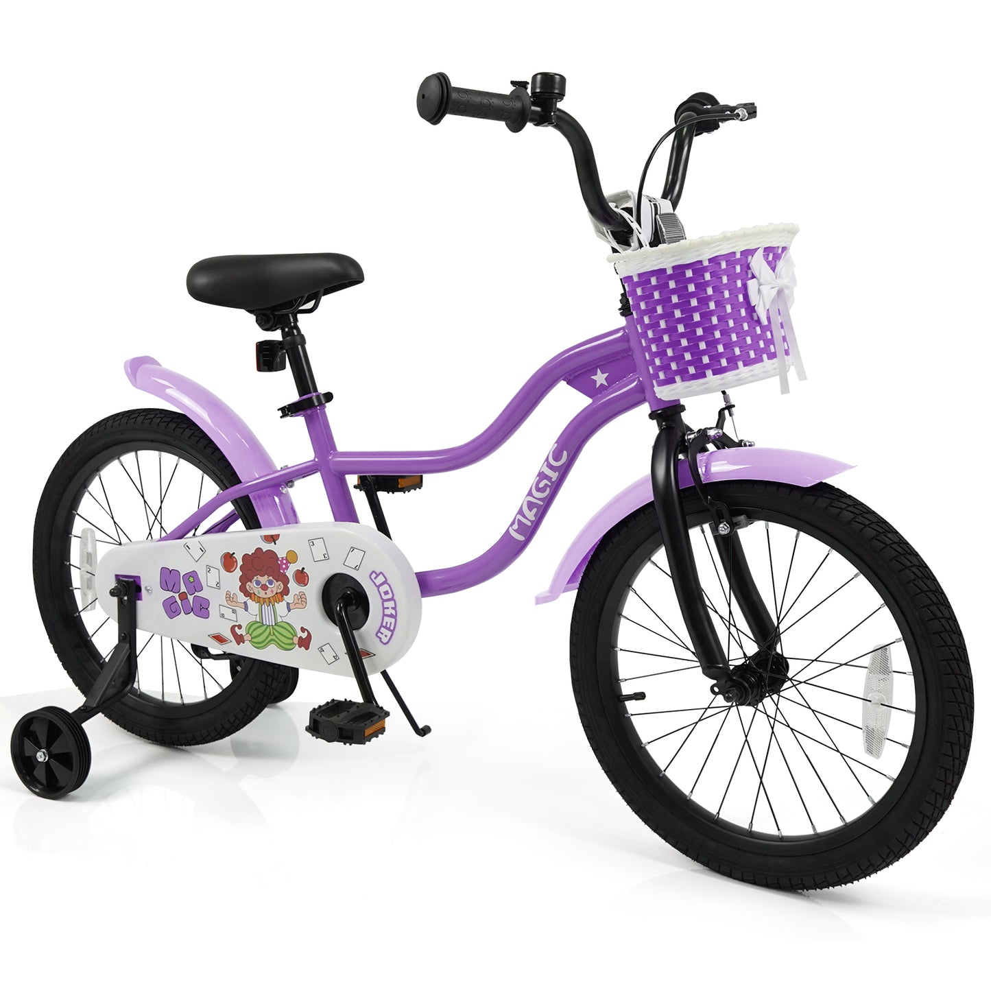 18 Inch Kids Bike with Training Wheels for Aged 3-8 Years Old - Magic Purple, Purple Kids Bike Purple at Gallery Canada
