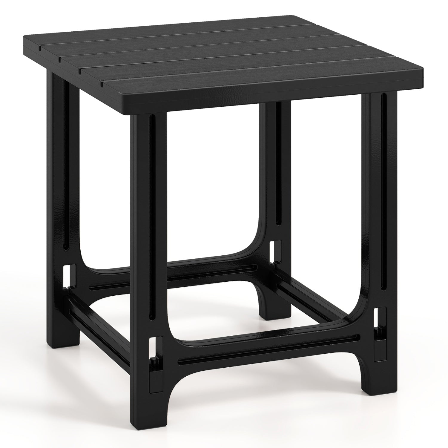 18 Inch Outdoor Adirondack Side Table, Black Patio Coffee Tables Black at Gallery Canada