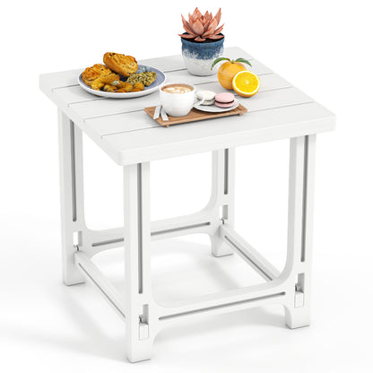 18 Inch Outdoor Adirondack Side Table, White Patio Coffee Tables at Gallery Canada