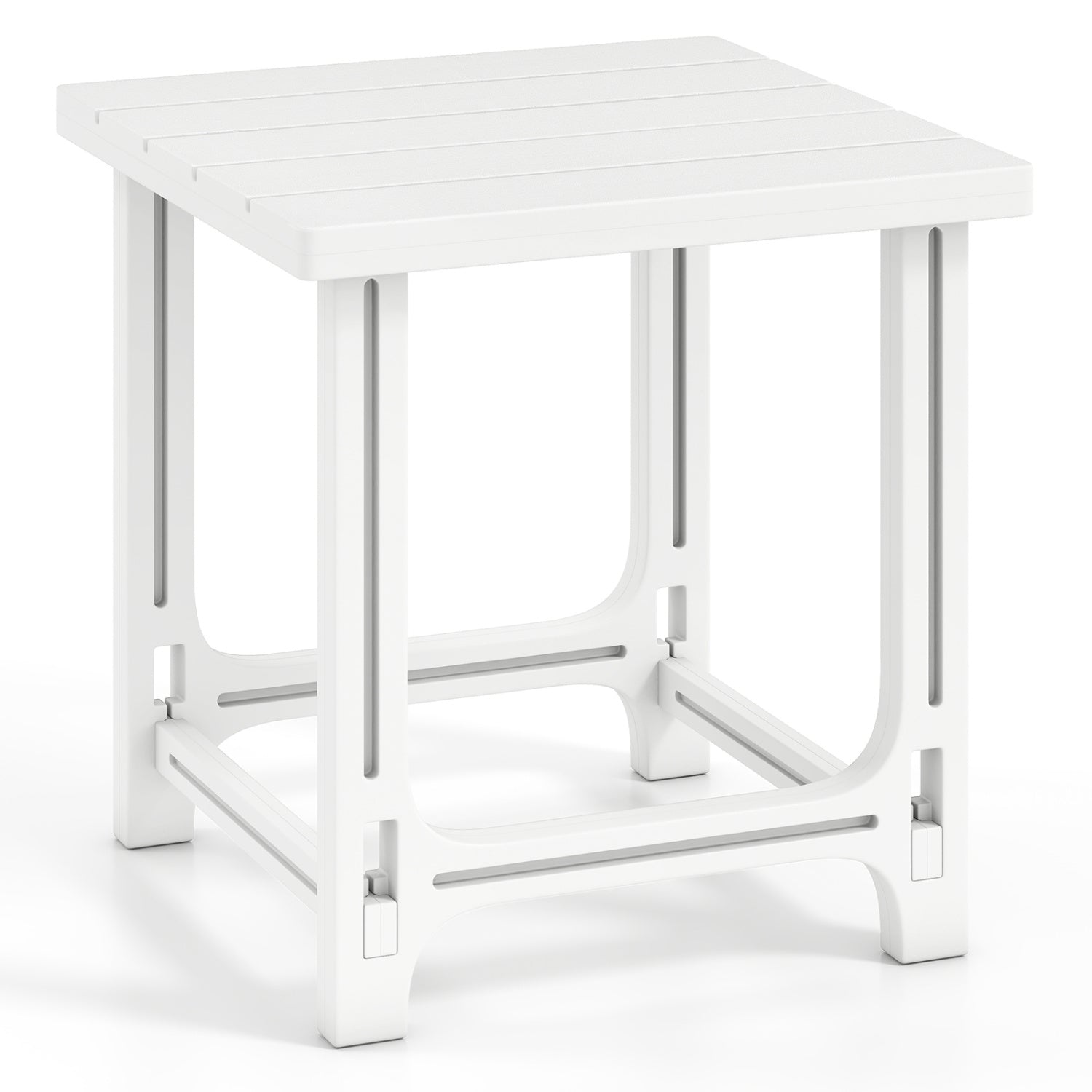 18 Inch Outdoor Adirondack Side Table, White Patio Coffee Tables White at Gallery Canada