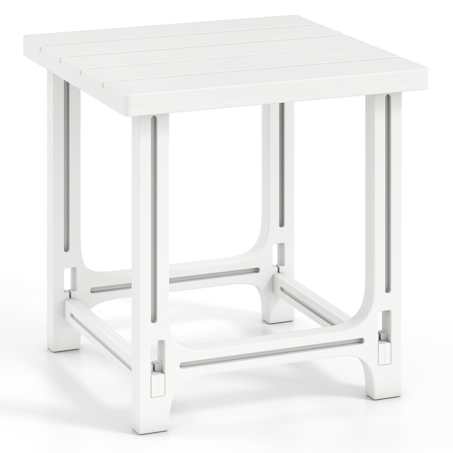 18 Inch Outdoor Adirondack Side Table, White Patio Coffee Tables White at Gallery Canada