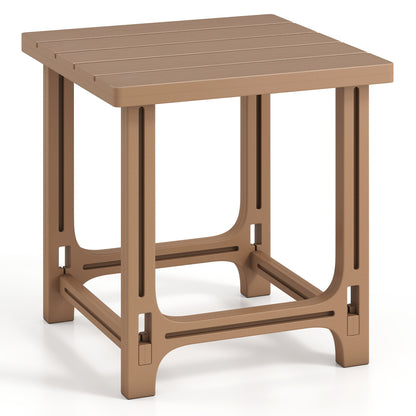 18 Inch Outdoor Adirondack Side Table, Brown Patio Coffee Tables Brown at Gallery Canada