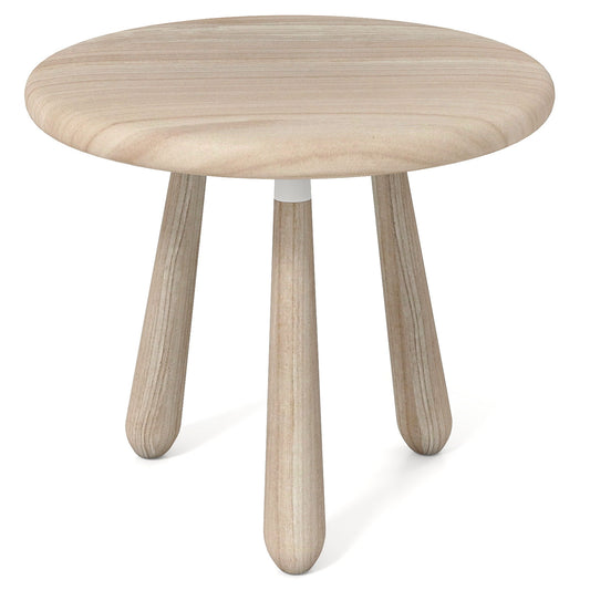 18 Inch Outdoor Mahogany Wood Side Table with Thickened Board, Natural End & Side Tables Natural at Gallery Canada