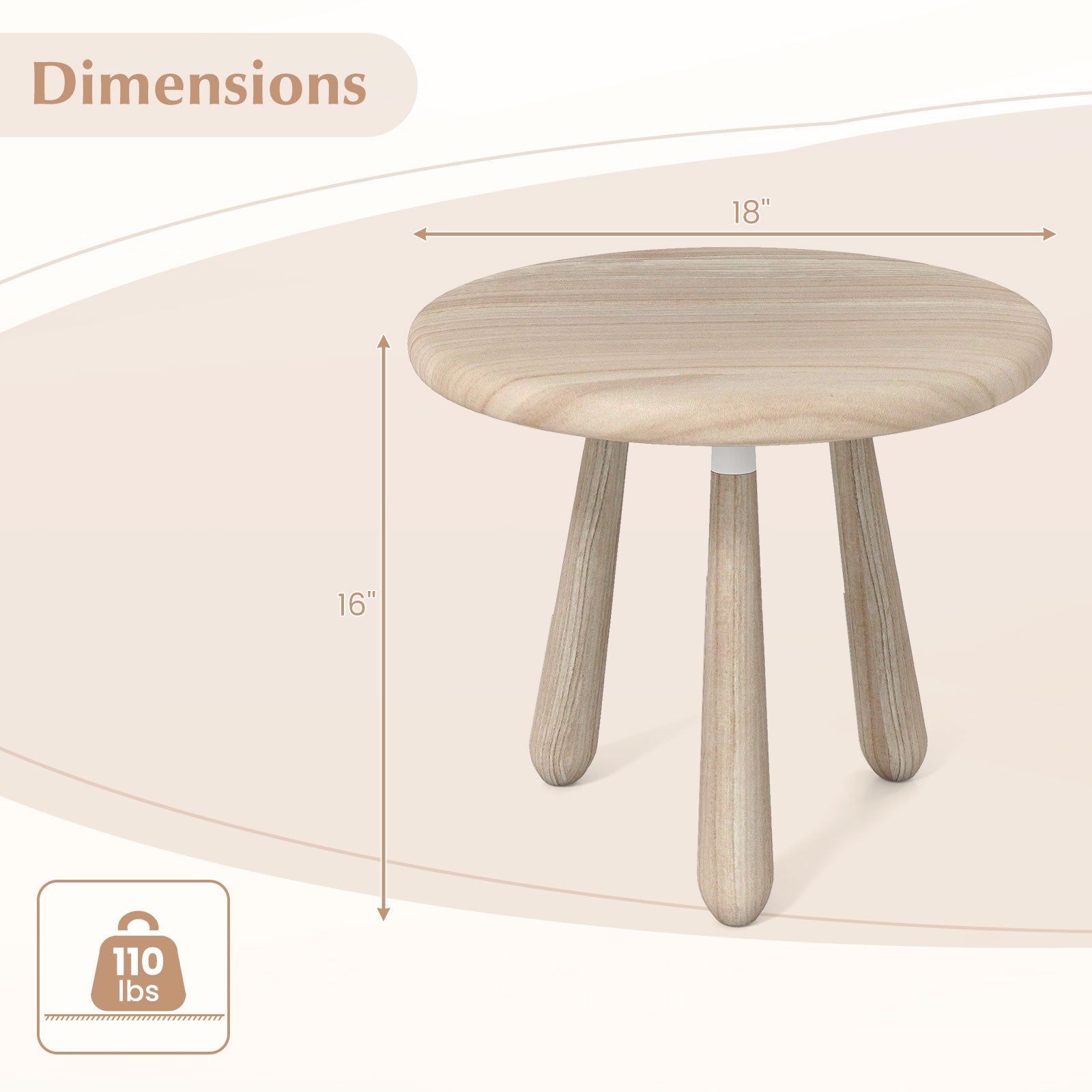 18 Inch Outdoor Mahogany Wood Side Table with Thickened Board, Natural End & Side Tables at Gallery Canada