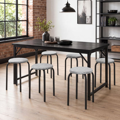 18in Round Stackable Stools, Set of 6, Removable Covers Bar Stools at Gallery Canada