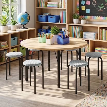 18in Round Stackable Stools, Set of 6, Removable Covers Bar Stools at Gallery Canada