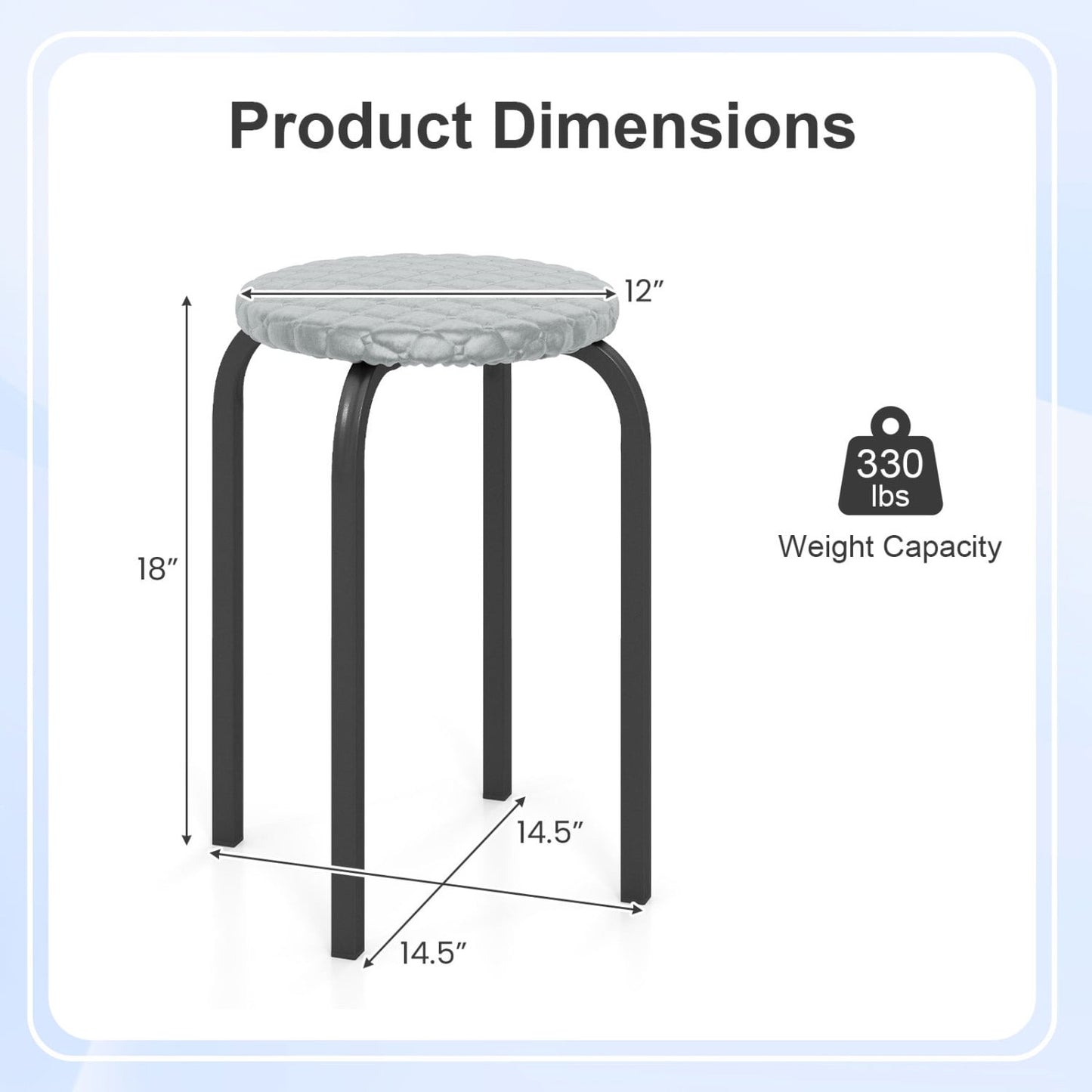 18in Round Stackable Stools, Set of 6, Removable Covers Bar Stools at Gallery Canada