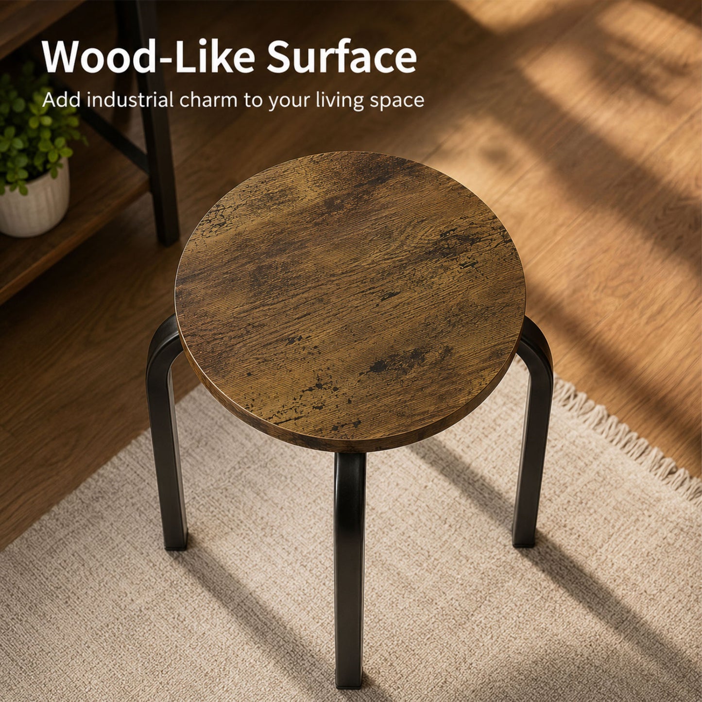 18in Round Stackable Stools, Set of 6, Removable Covers Bar Stools at Gallery Canada