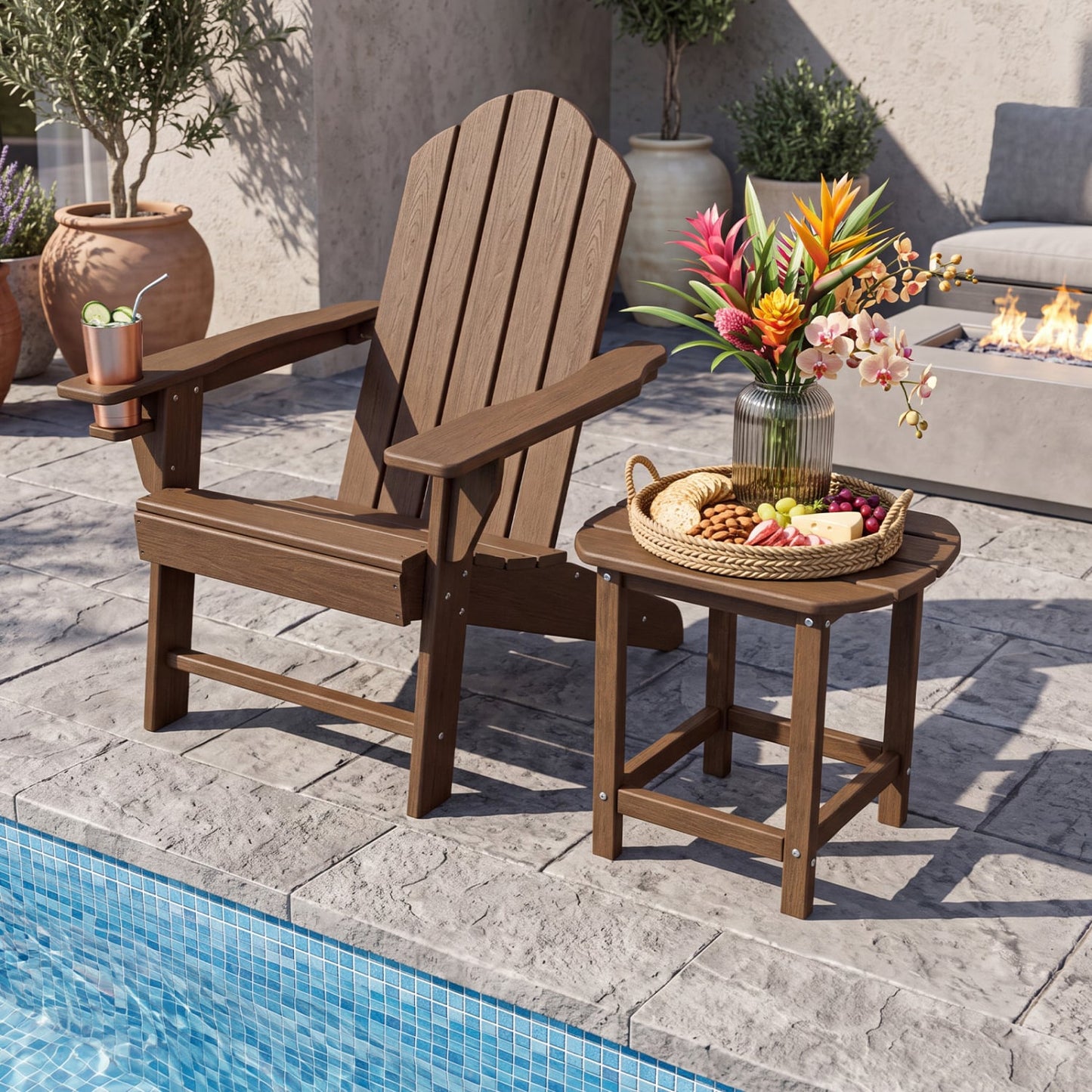 18 Inch Weather Resistant Side Table For Garden Patio Patio Coffee Tables at Gallery Canada