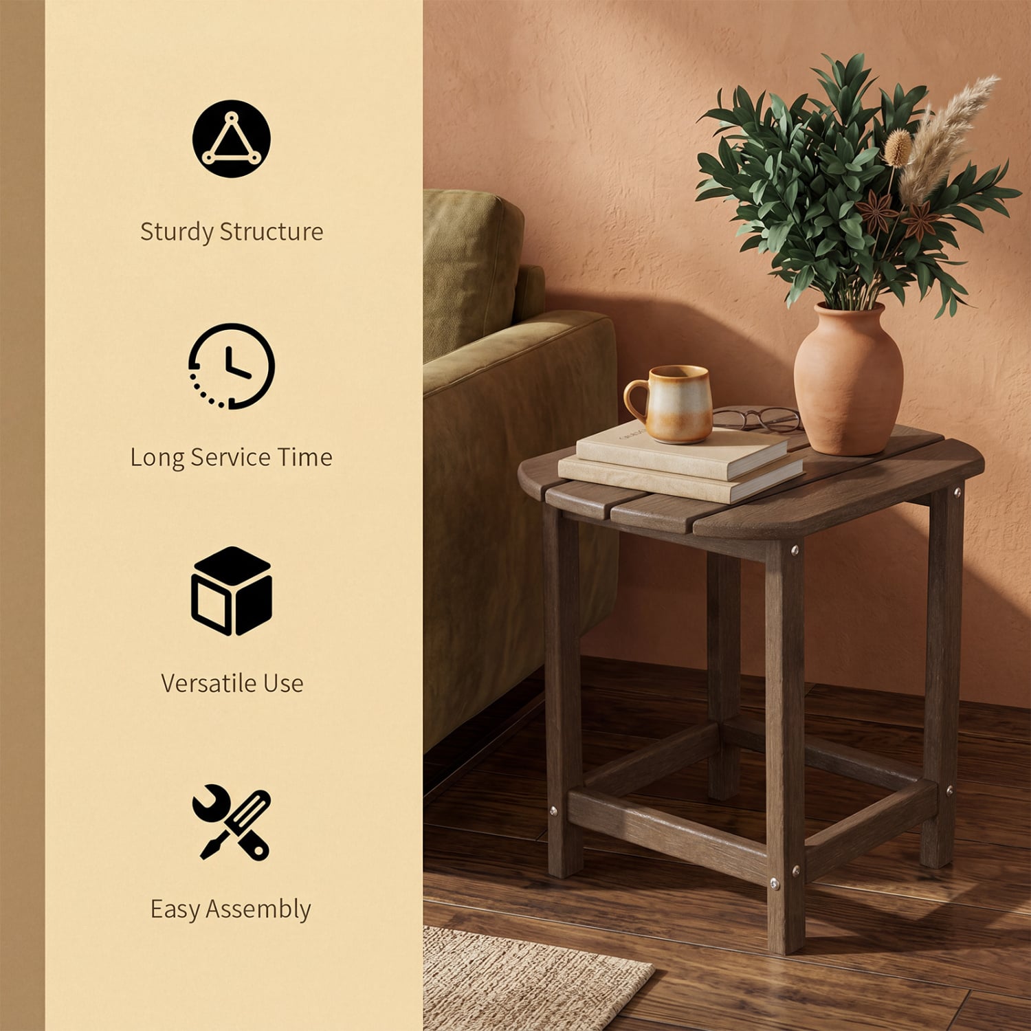 18 Inch Weather Resistant Side Table For Garden Patio Patio Coffee Tables at Gallery Canada