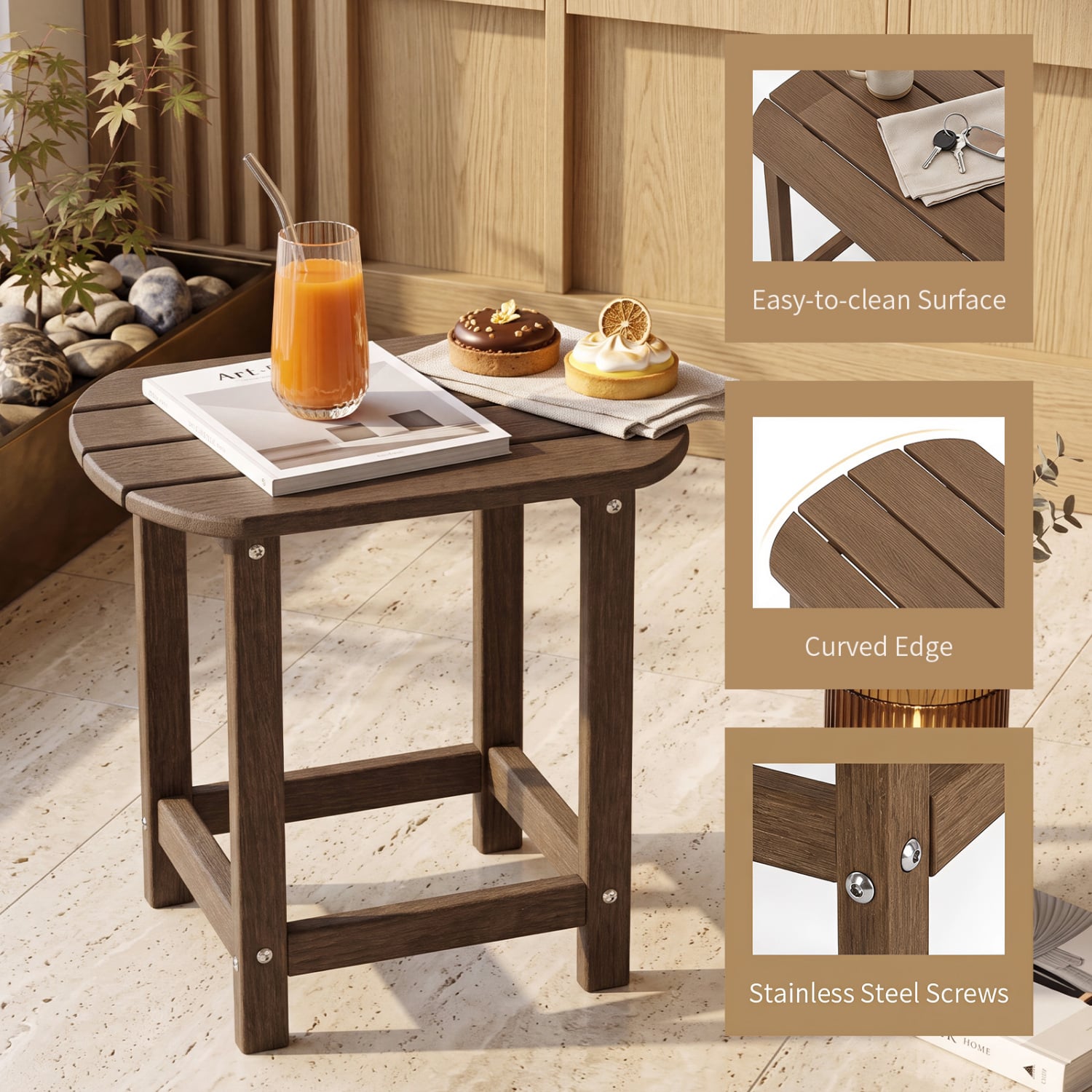 18 Inch Weather Resistant Side Table For Garden Patio Patio Coffee Tables at Gallery Canada