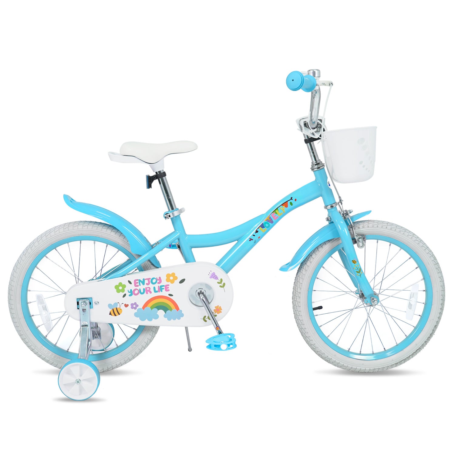 18 Inch Girls Bike with Basket, Blue Kids Bike at Gallery Canada