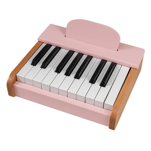 18 Keys Wooden Piano for Kids with Removable Music Stand, Pink