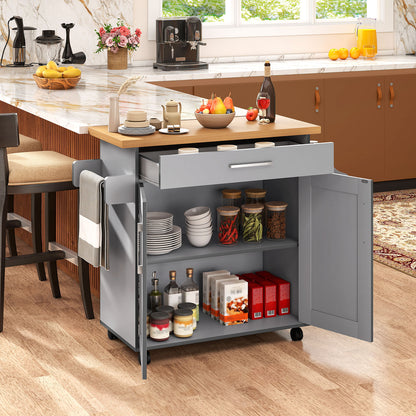Rolling Kitchen Island Cart, Gray Kitchen Islands & Carts at Gallery Canada