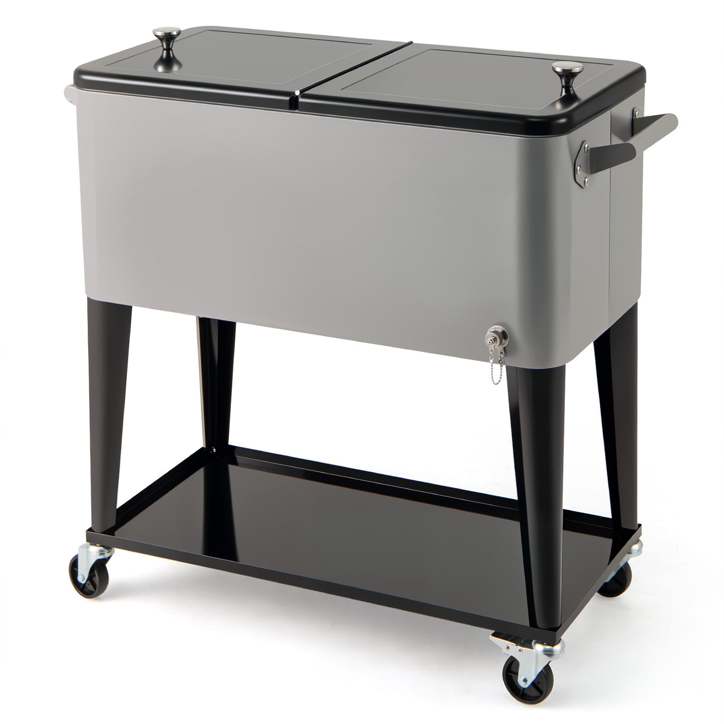 Portable Patio Cooler, With Storage Shelf And Bottle Opener, Gray Coolers at Gallery Canada