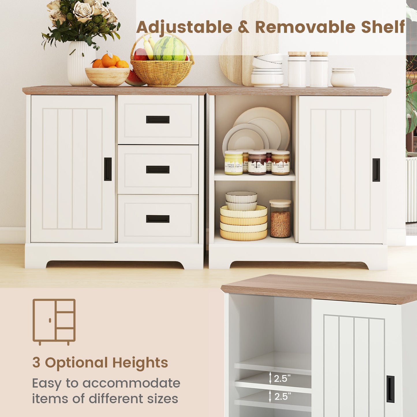 Farmhouse Sideboard Buffet Cabinet, White Sideboards Cabinets & Buffets at Gallery Canada