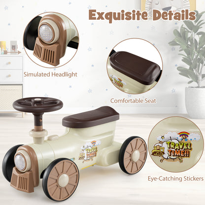 Ride On Toy With Steering Wheel, Train Whistle Sound, Beige Push & Pedal Ride On Toys at Gallery Canada