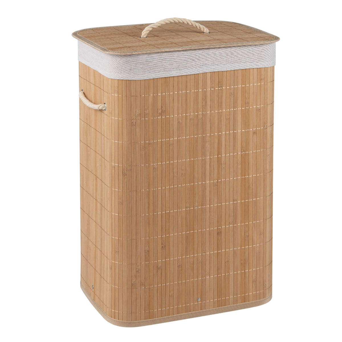 19 Gal Bamboo Clothes Hamper with Removable Liner and Portable Handles-Natrual, Natural Laundry Baskets at Gallery Canada